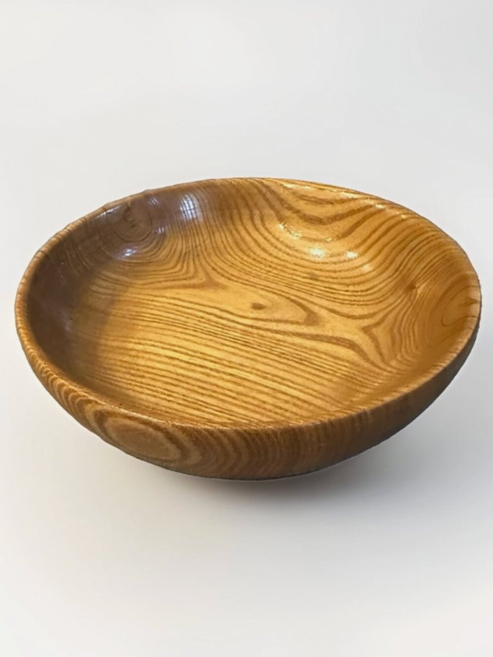 Vintage Round Wooden Bowl 8.5 Inches